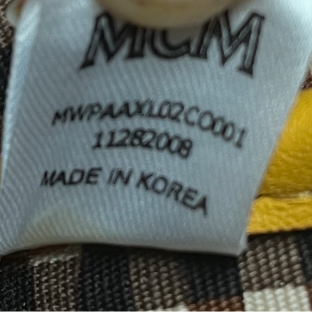 MCM Visetos Shopper Tote Bag Cognac with Signature Monogram- Tan/Yellow - Picture 12 of 12